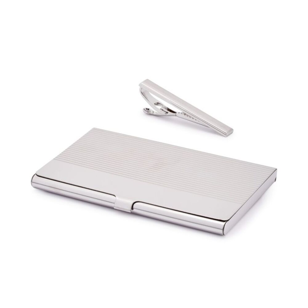 the Gift Mens Tie Bar Set Coin Card Case Wallet, NWT